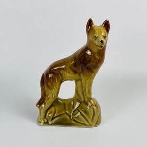 Vintage Porcelain Dog Shepherd Figurine 7” - Brazil